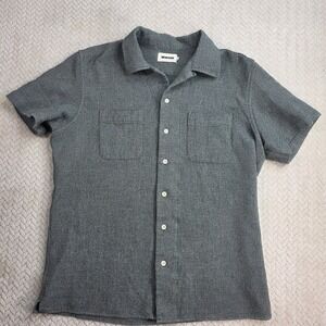 Taylor Stitch Mens The Conrad Shirt  Textured Short Sleeve Shirt Gray Size 40 M